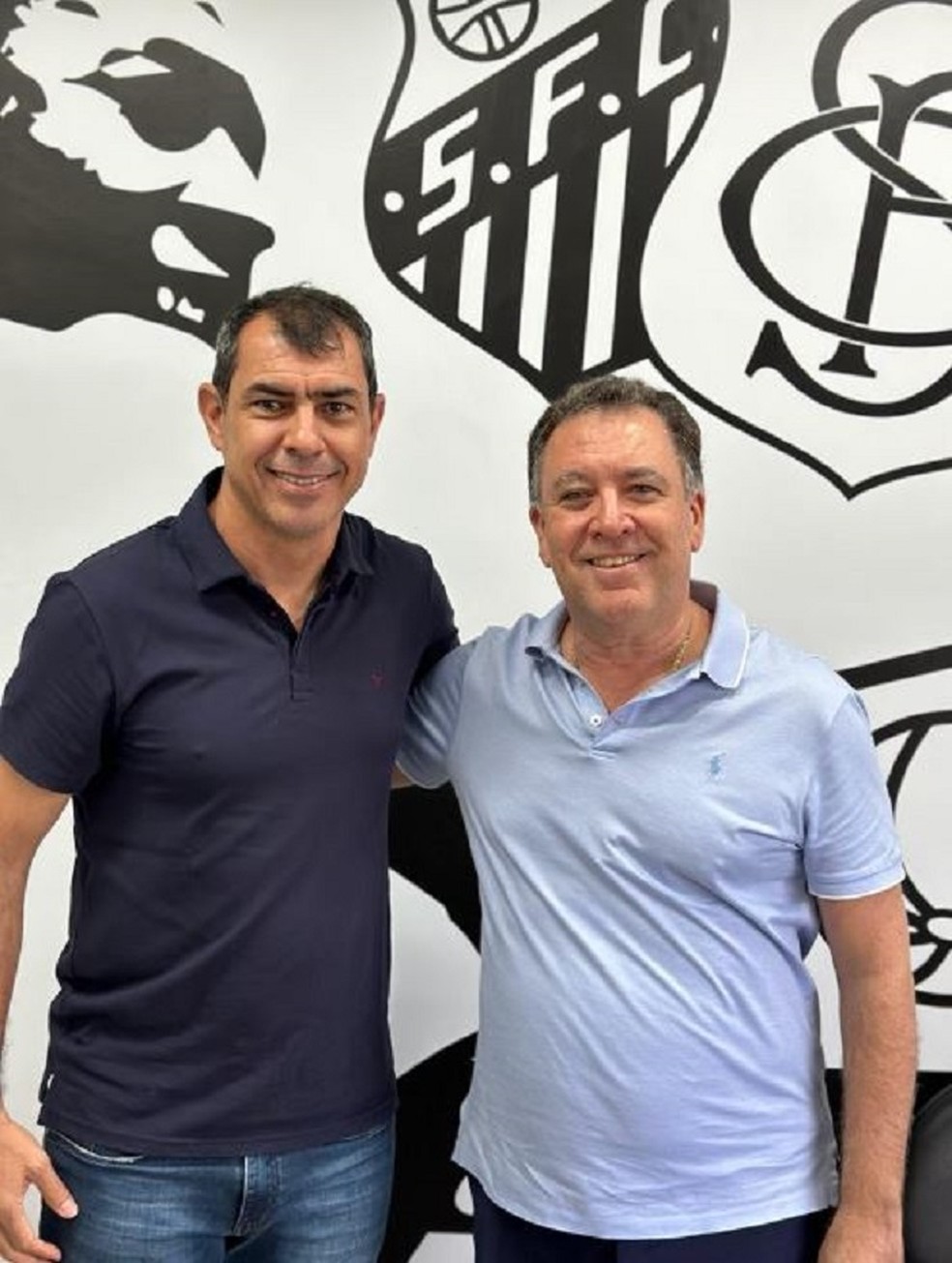 Marcelo Teixeira anuncia Fábio Carille como novo técnico do Santos — Foto: Reprodução / Instagram