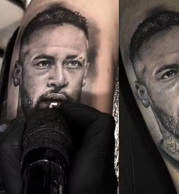 Fã tatua rosto de Neymar e espera receber atenção do ídolo: "Ficaria em estado de choque" | futebol | ge