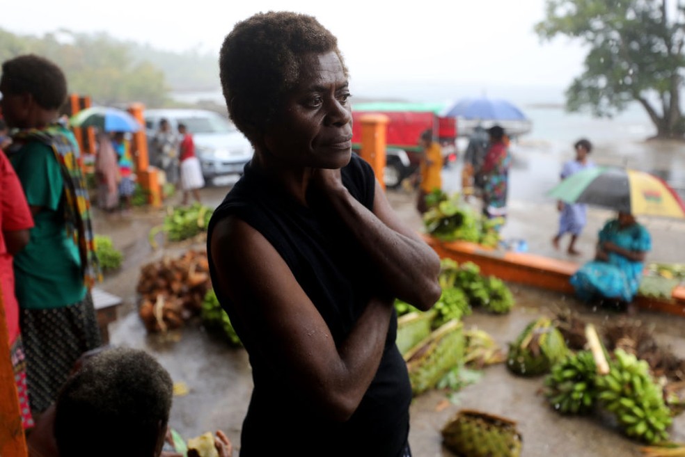 População de Vanuatu sofreu com longa seca, seguida de chuvas prolongas, em 2019 — Foto: Getty Images