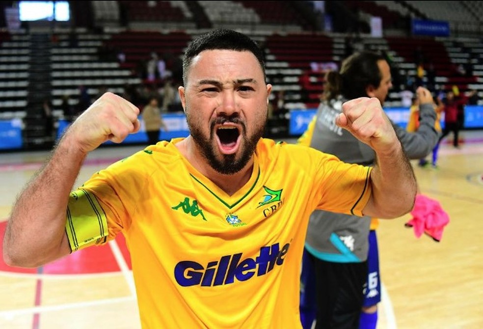 Renato Gregório foi o artilheiro da Copa do Mundo de futsal down — Foto: Marcos Ribolli
