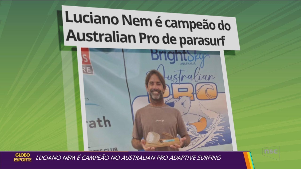 Luciano Nem comemora tricampeonato mundial de Parasurf: "Missão dada é missão cumprida"