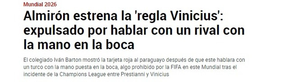 Expulsão pela Lei Vini Jr — Reprodução