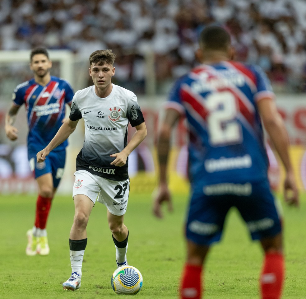 Breno Bidon em ação pelo Corinthians contra o Bahia — Foto: Rodrigo Coca/Agência Corinthians