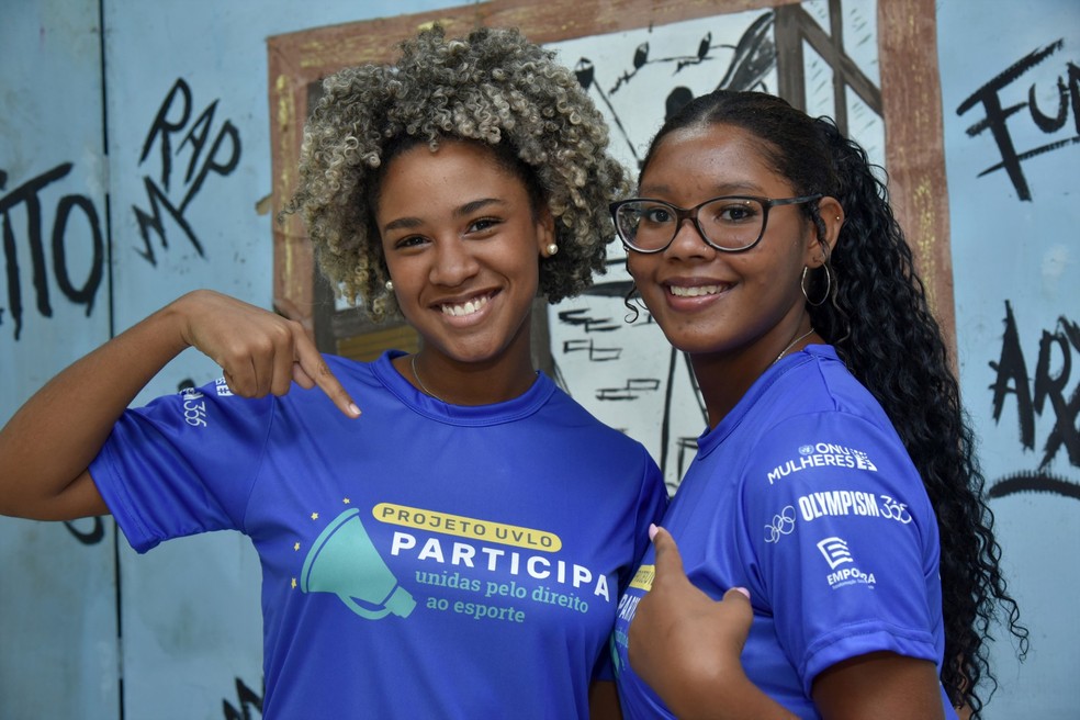 Meninas do projeto "UVLO Participa - Unidas pelo Direito ao Esporte" — Foto: ONU Mulheres/Rossana Fraga