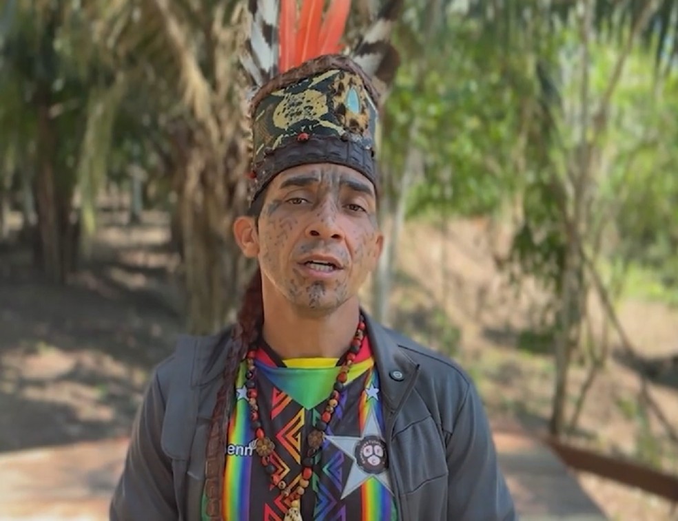 Haru Kuntanawa, idealizador da Copa das Árvores — Foto: Reprodução/Rede Amazônica Acre