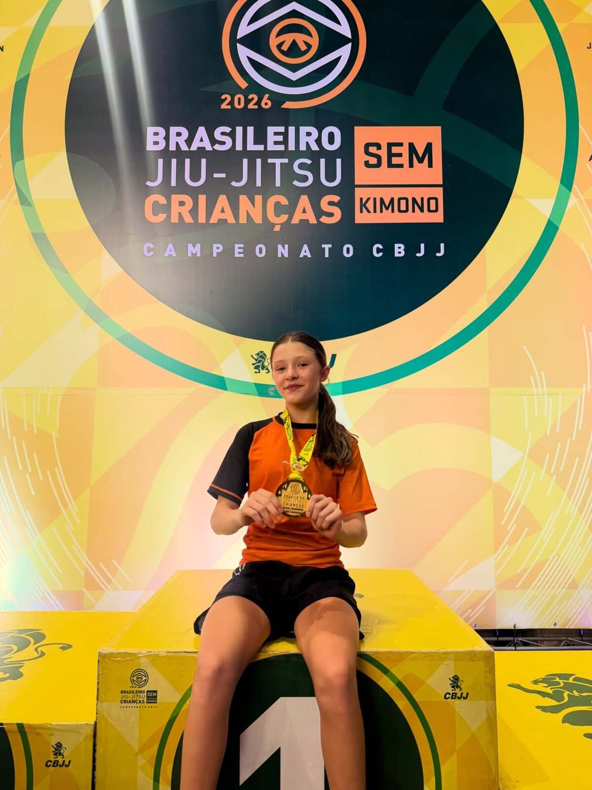 Catarinense é campeã do Brasileiro de Jiu-Jitsu Crianças Sem Kimono