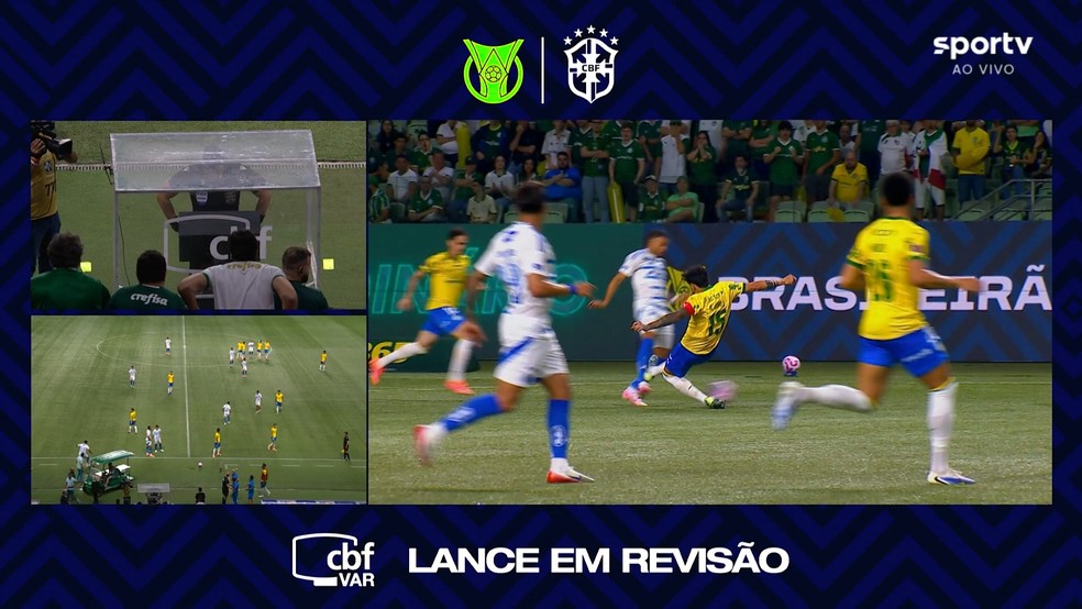 Anlise do VAR em lance de Gustavo Gmez em Palmeiras x Cruzeiro  Foto: Reproduo