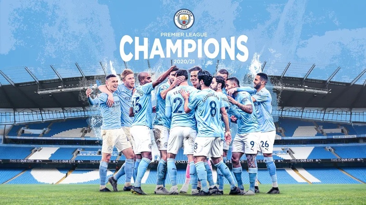 Jogo do Manchester City, tricampeão inglês, termina em celebração