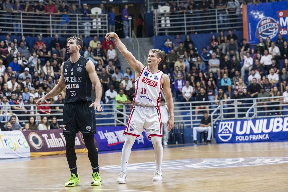 Nacho Laterza, armador do Franca, em jogo contra Brasília pelo NBB — Foto: Marcos Limonti/Relance/Sesi Franca