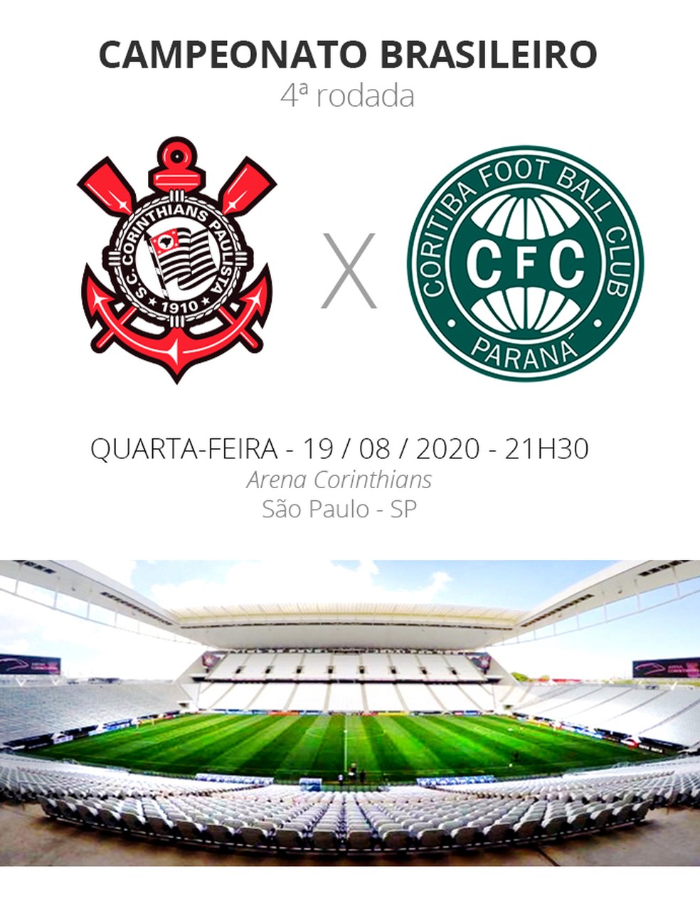 Veja todos os jogos do Corinthians no Campeonato Brasileiro de 2020