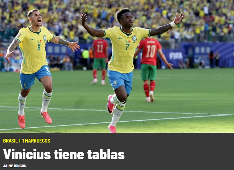 Jornais estrangeiros repercute empate do Brasil (Marca) &mdash; Foto: Reprodu&ccedil;&atilde;o/Marca
