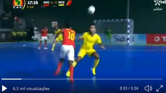 Falcão angolano? Jogador dá lambreta e faz golaço na Copa Africana das Nações de Futsal