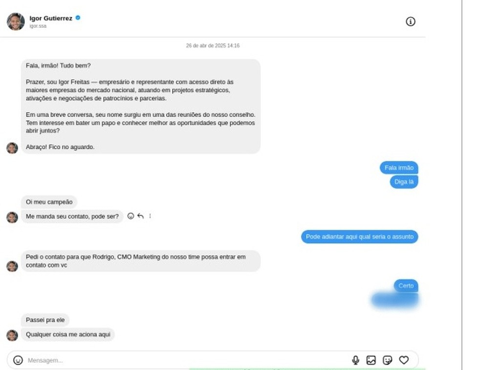 Áudios mostram abordagem de sócio do filho do Popó em possível caso de aliciamento na Série C; veja