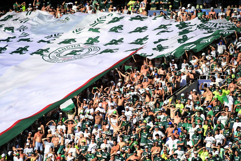 Torcida do Palmeiras contra o Fluminense — Foto: Marcos Ribolli