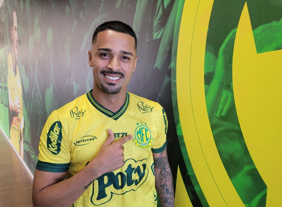 Atacante Dellatorre é contratado pelo Mirassol para a temporada 2024 — Foto: Felipe Modesto/Agência Mirassol