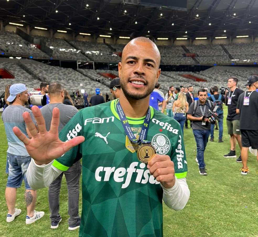 Mayke conquistou o seu quinto título brasileiro, o terceiro pelo Palmeiras — Foto: Emilio Botta