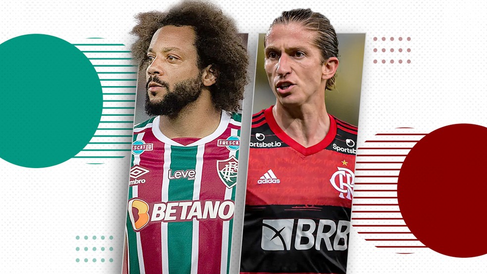 Carrossel Marcelo e Filipe Luís, lateral-esquerdo, Fluminense, Flamengo — Foto: Editoria de arte/ge