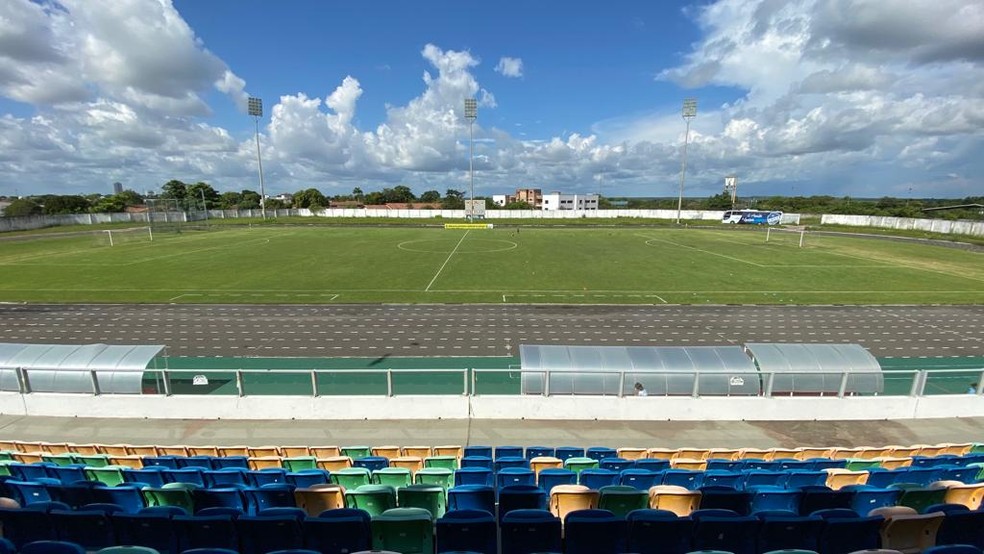 Estádio Canarinho pronto para São Raimundo-RR x São Francisco-AC pela Série D 2023 — Foto: Ivonisio Lacerda Júnior/ge.globo