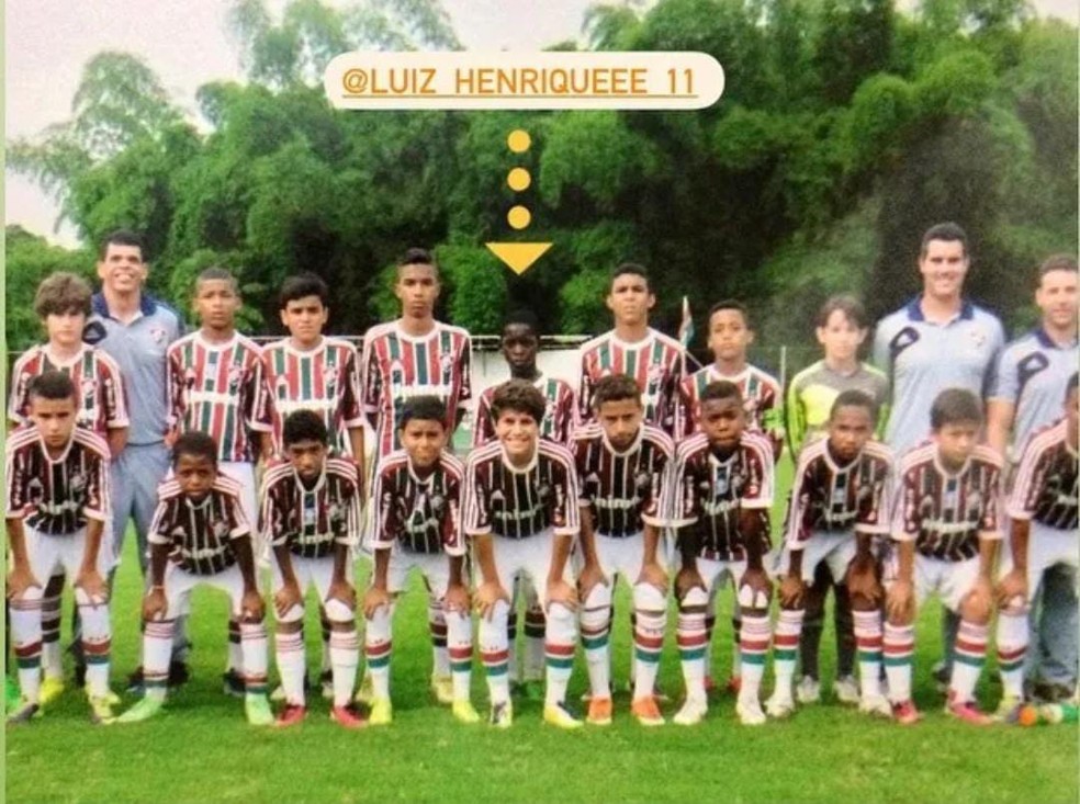 Luiz Henrique era o menor do time do Fluminense nos primeiros anos — Foto: Arquivo pessoal