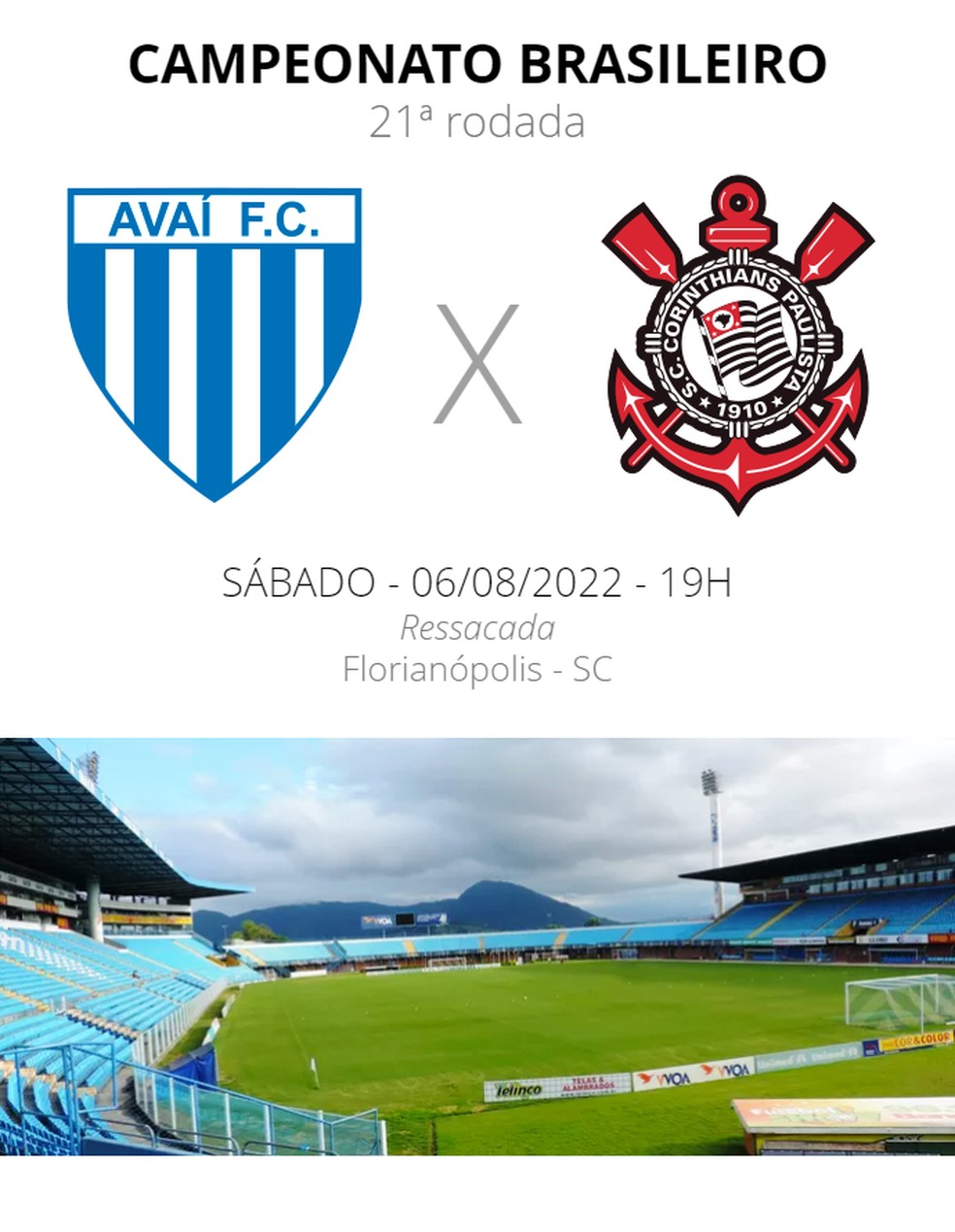 Onde assistir Corinthians e Avaí?