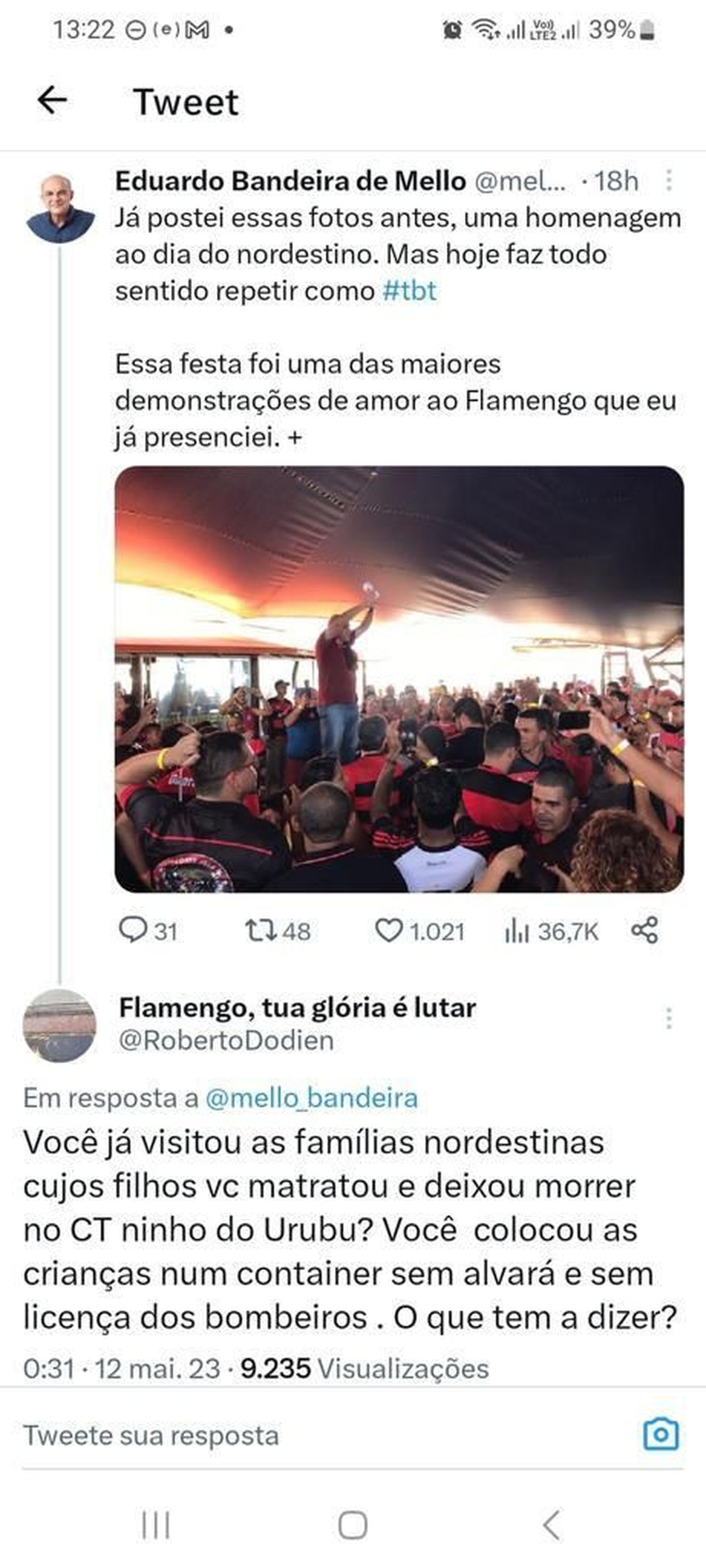 Bandeira vai à delegacia e conselheiro do Flamengo aciona Twitter