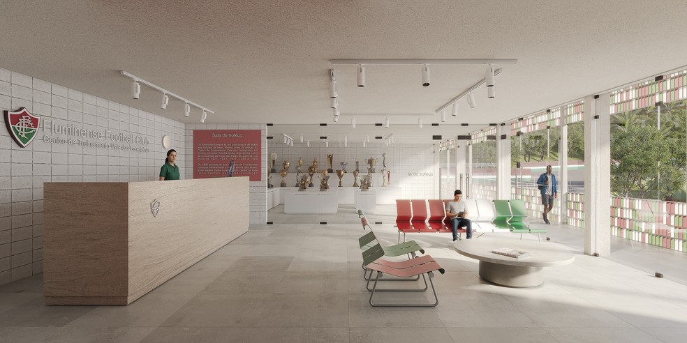 Recepção do CT da base do Fluminense, em Xerém — Foto: Divulgação