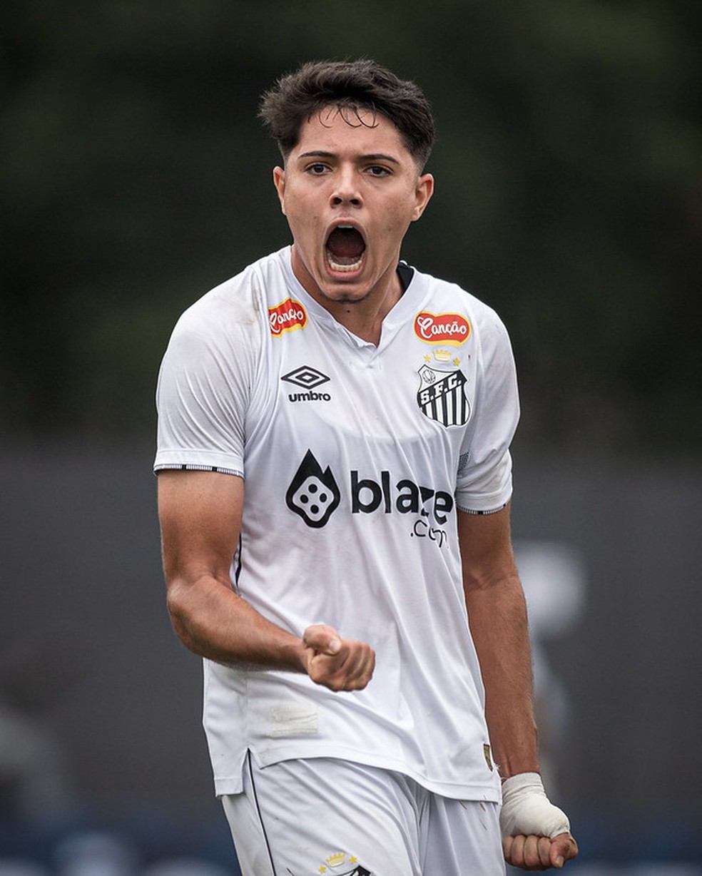 Luca Meirelles é um dos destaques do time sub-17 do Santos — Foto: Bruno Vaz / Santos FC