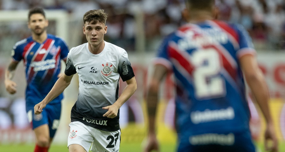Breno Bidon em ação pelo Corinthians contra o Bahia — Foto: Rodrigo Coca/Agência Corinthians