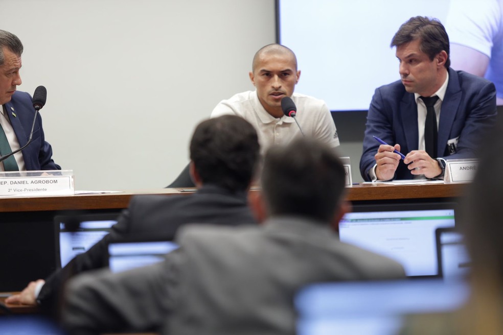 Nino Paraíba prestou depoimento nesta quarta-feira à CPI da Manipulação do Futebol — Foto: Genilson Frazão/Divulgação