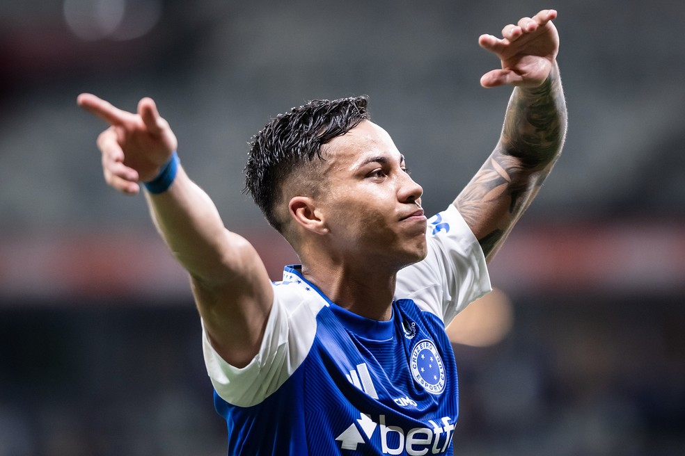 Kaio Jorge, do Cruzeiro, comemora gol contra o Bahia — Foto: Gustavo Aleixo/Cruzeiro