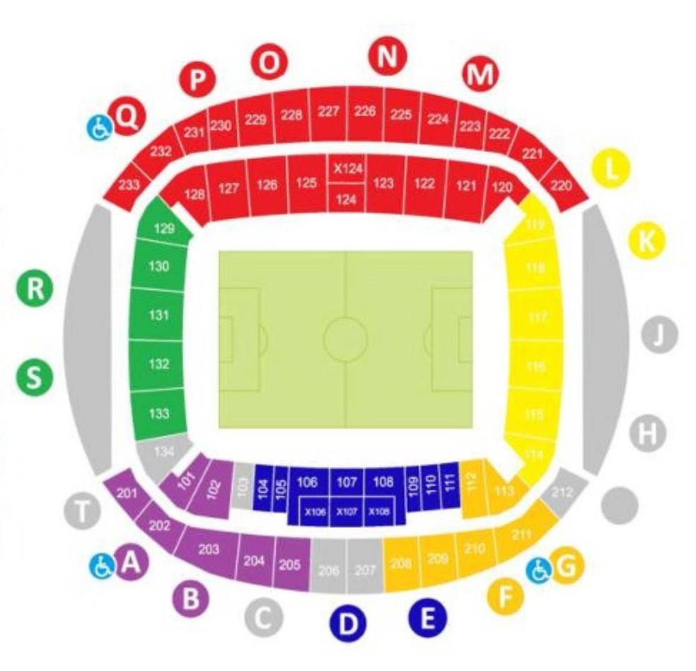 Mapa da Arena das Dunas: América-RN x Santa Cruz deve atrair quase 30 mil torcedores no domingo — Foto: Reprodução