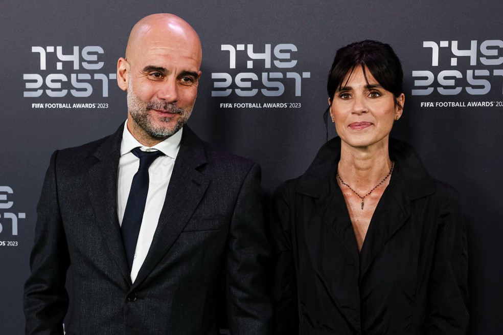 Guardiola e a ex-esposa Cristina Serra — Foto: James Whitehead/Eurasia Sport Images/Getty Images