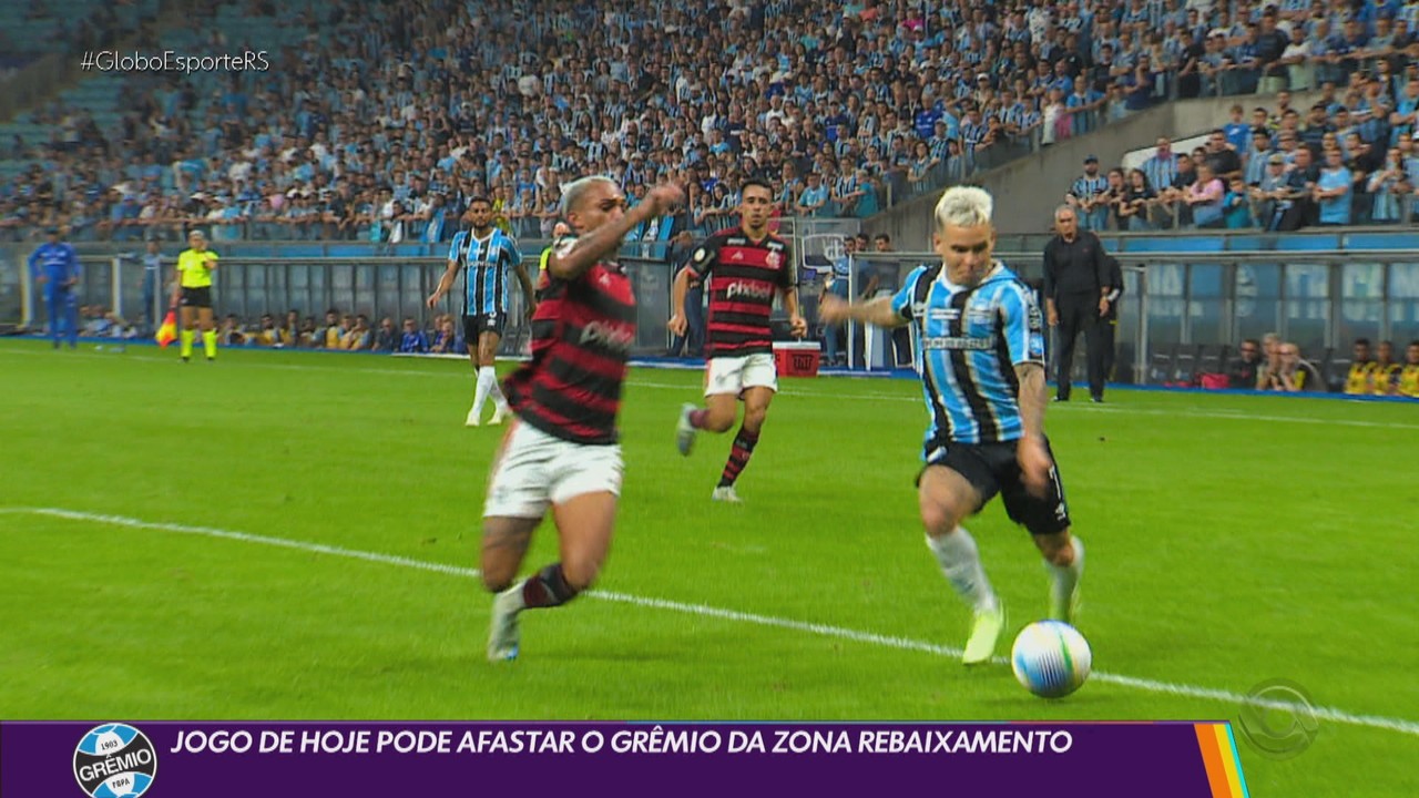 Jogo desta quarta pode afastar o Grêmio do Z-4 do Brasileirão