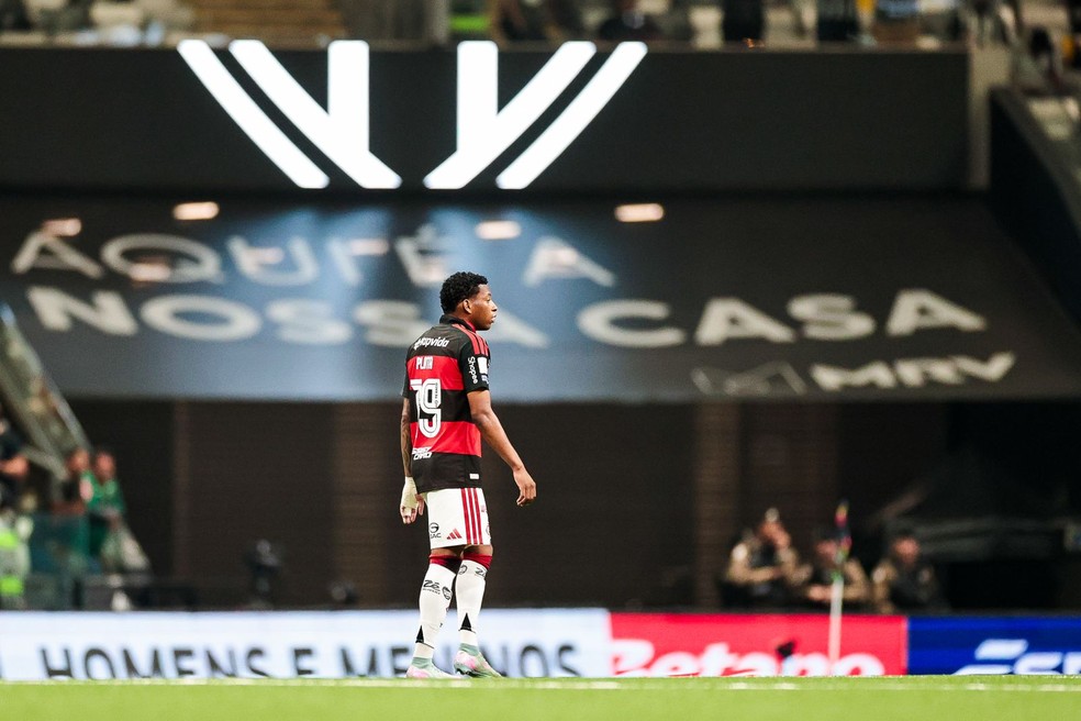 Plata comemora gol pelo Flamengo contra o Atl�tico-MG � Foto: Gilvan de Souza/Flamengo