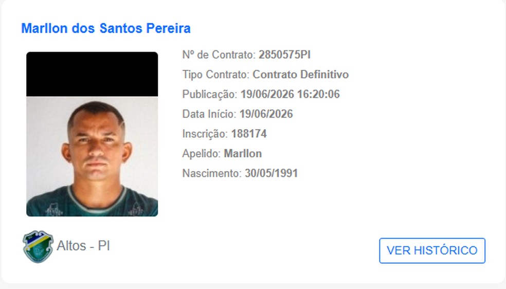 Marllon é regularizado pelo Altos — Altos acerta Marllon