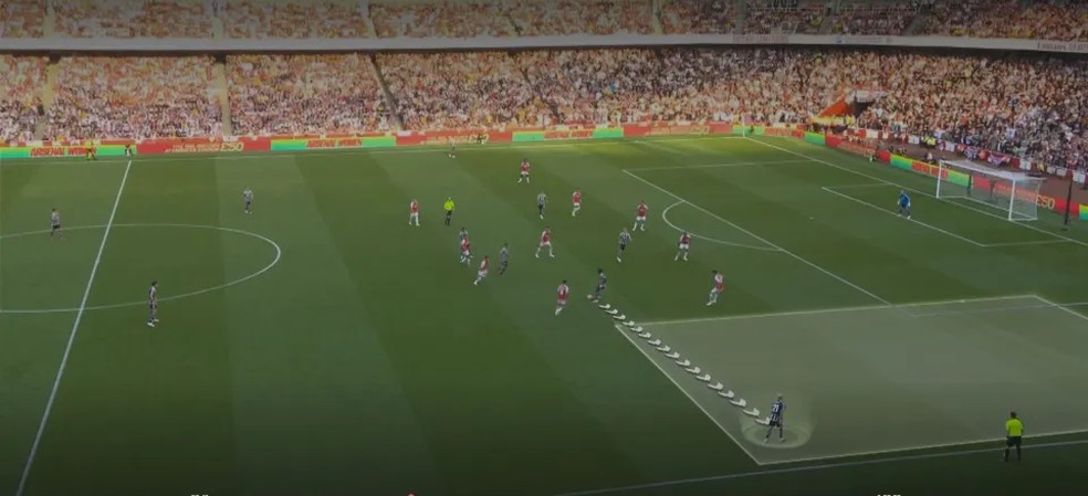 Programa da BBC analisa momentos em que Antony esteve livre e não recebeu o passe em Arsenal x Manchester United — Foto: Reprodução/BBC