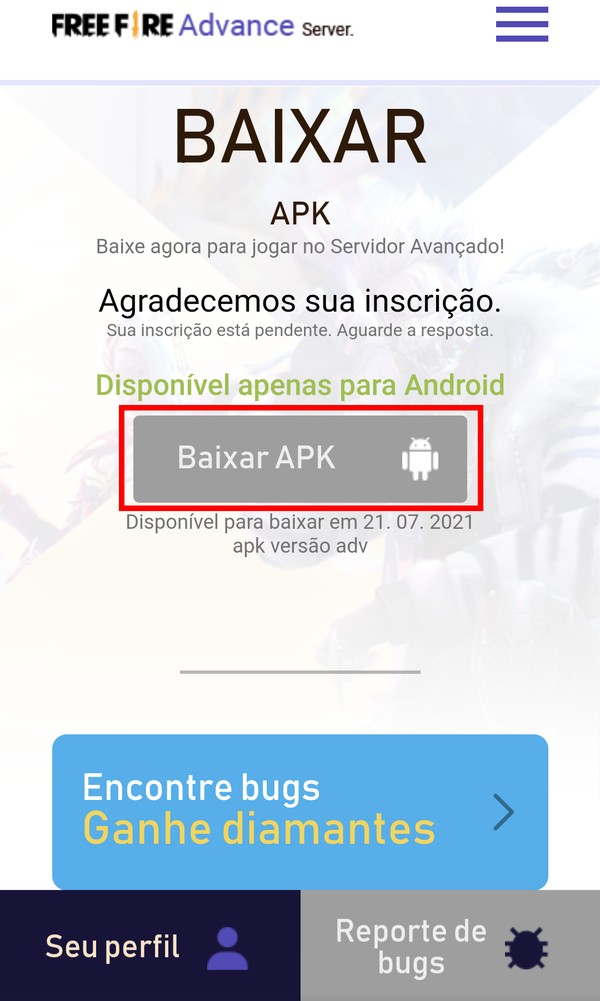 Servidor Avançado Free Fire Maio 2021: link para download de APK e como  baixar no Android