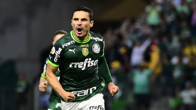 Raphael Veiga comemoração Palmeiras x Fortaleza