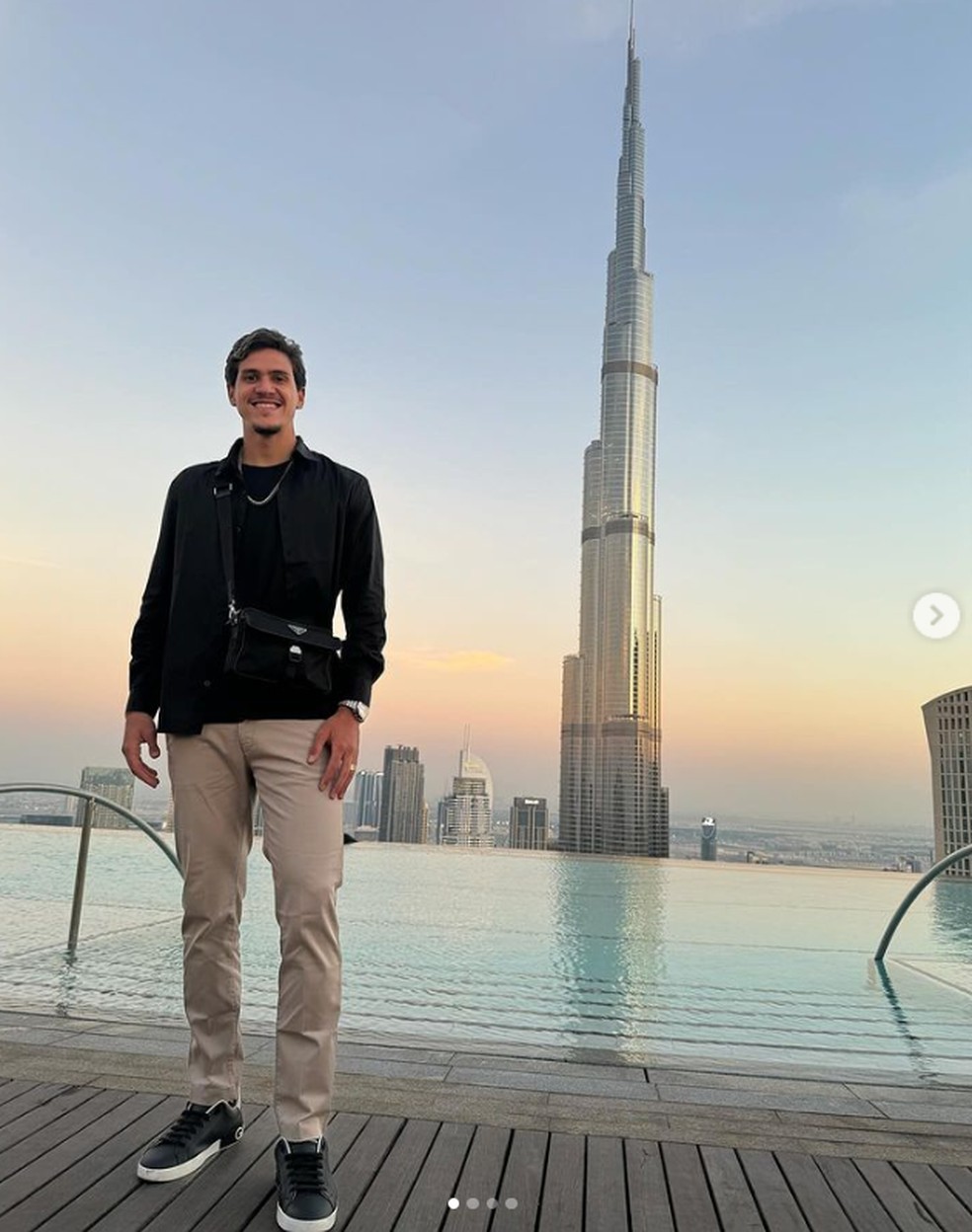 Pedro em Dubai — Foto: Reprodução