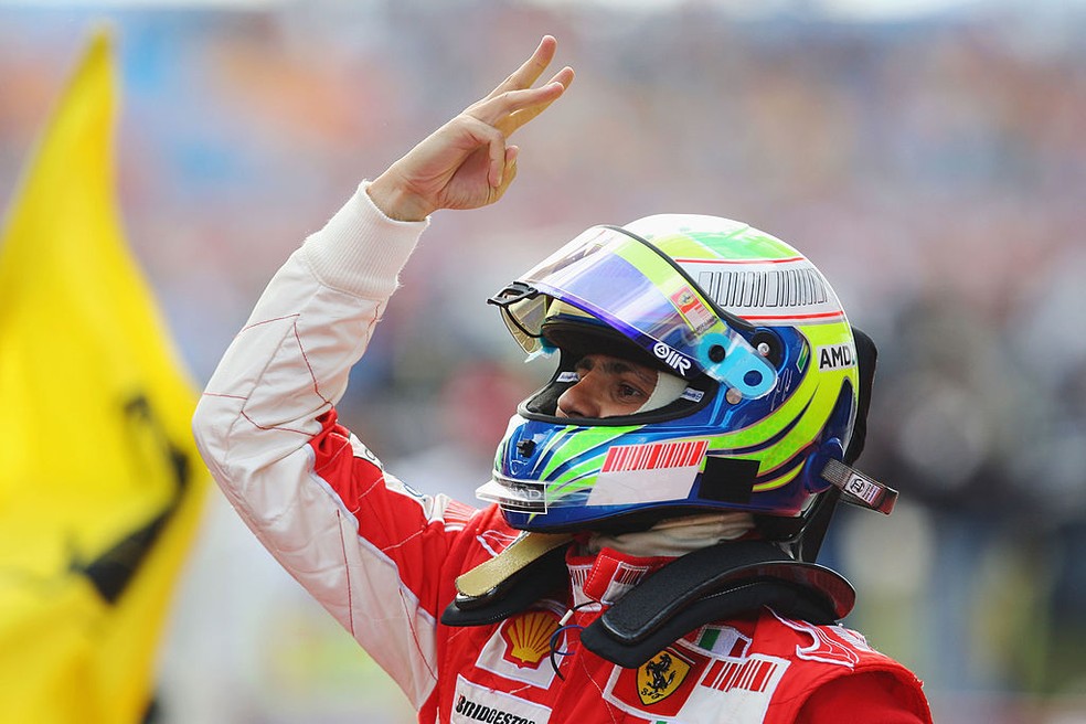 Felipe Massa comemora terceira vitória no GP da Turquia, em 2008 — Foto: Mark Thompson/Getty Images