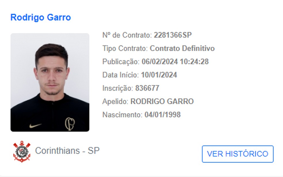 Rodrigo Garro está liberado para estrear pelo Corinthians — Foto: Reprodução