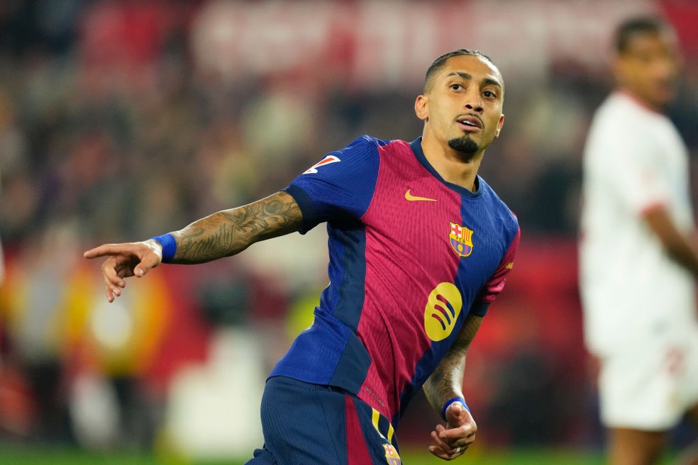Raphinha é o grande nome do Barcelona em 2024/25 — Foto: Getty Images