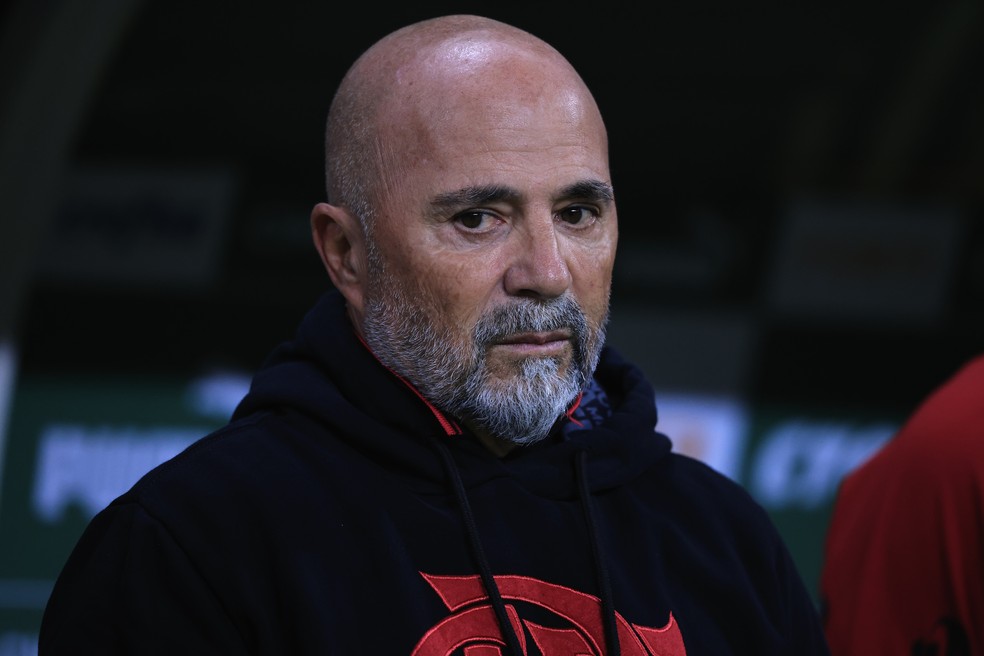 Sampaoli em Palmeiras x Flamengo — Foto: Agif