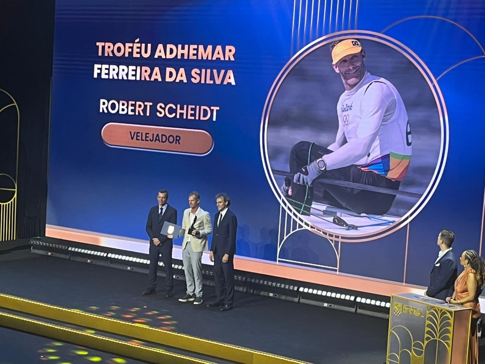 Robert Scheidt relembrou encontro com Adhemar Ferreira da Silva em 1996 — Foto: Lucas Espogeiro